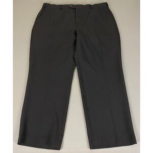 Stafford‎ Dress Pants Men's Size 42x30 Classic Fit Black Polyester EUC